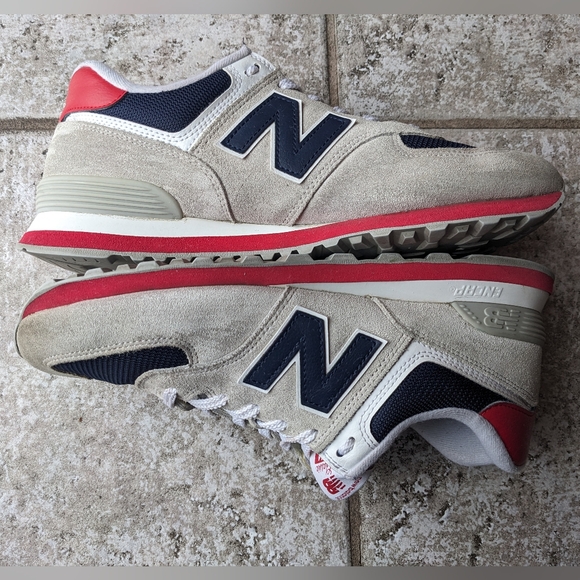 New Balance 574 core for Men. Cream, Navy blue and Red. Size 10.5 - Picture 4 of 6